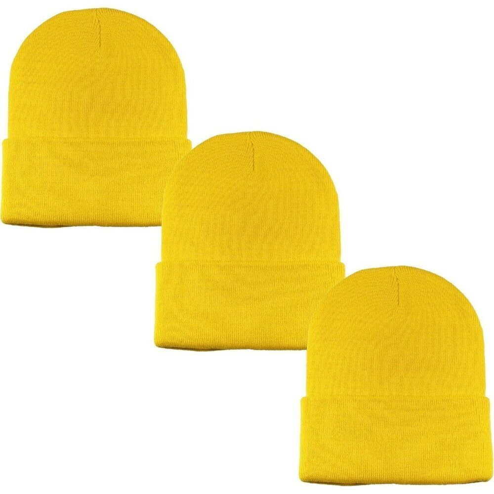 Gold Beanie Hats for Baby Wool Winter Wear  Stretchable
